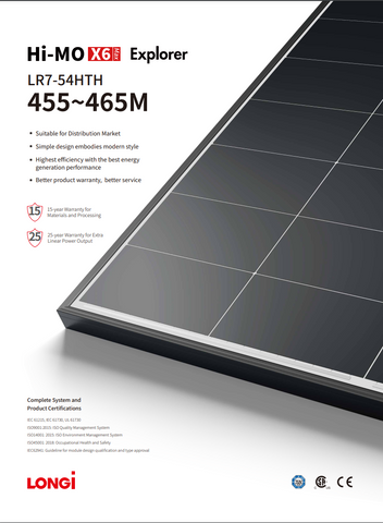 ＊mtmr＊ページ Купить Солненая панель 465Вт Longi Solar LR7-54HTH 465M Hi-MO X6