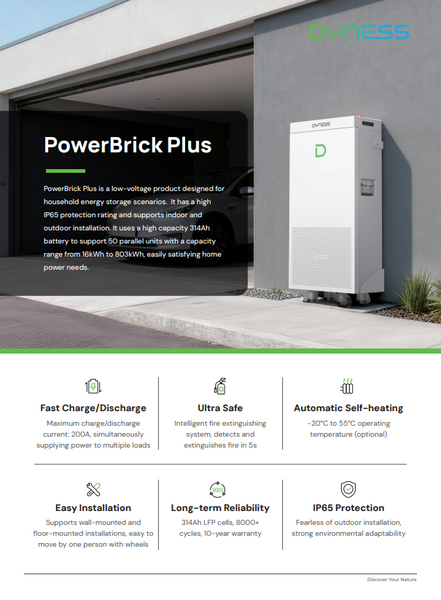 Dyness Акумуляторна батарея з підігрівом Dyness PowerBrick Max 16.08KWH 51.2V 314AH (PowerBrickMax-Heated) 1405001-2 фото